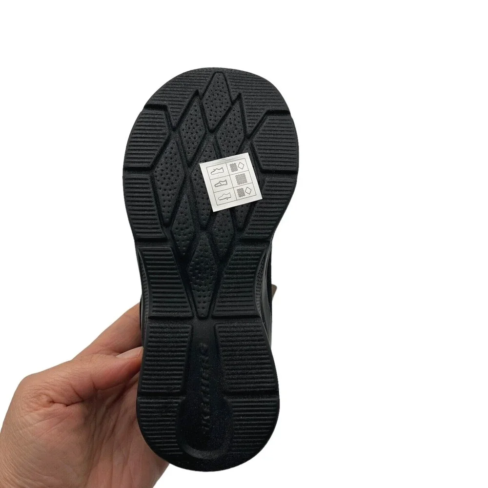 Skechers MicroSpec Max Youth‎ Boys Slip-on Sneaker Size 1 Solid Black Shoes